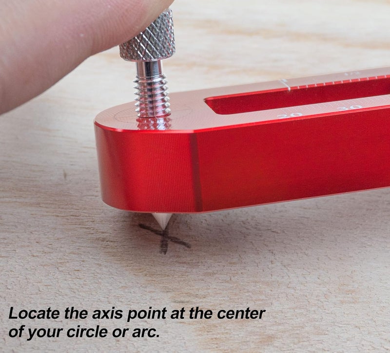 SlogPith Woodworking Compass Scriber, Portable Aluminum Alloy Woodworking Compass Tool, Adjustable Metric/Inch Arc Drawing Ruler Circle Drawing Ruler Marking Gauge Circle Marking Tool (mini) - Image 3